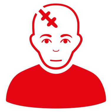 Kafa düz vektör simge zarar