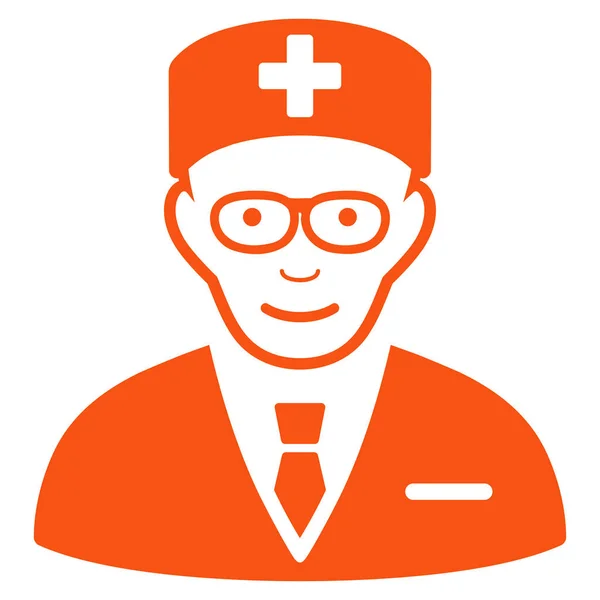 Cabeça Médico Flat Vector Icon — Vetor de Stock