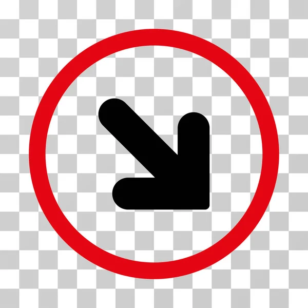 Pil ner höger rundade vektor symbol — Stock vektor