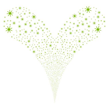 Güneş çift havai fişek akışı