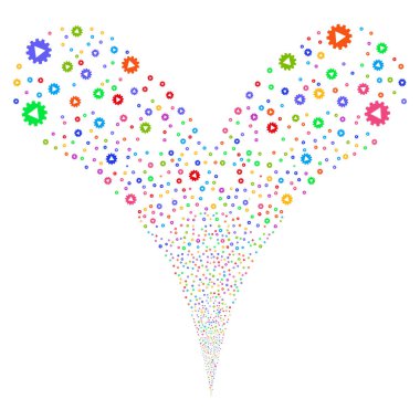 Otomasyon çift havai fişek akışı