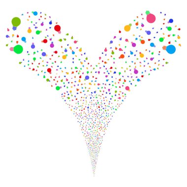 Elektrikli ampul çift havai fişek akışı