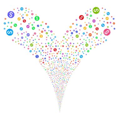 Finansal ödül mühür çift havai fişek akışı