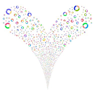 Pasta grafiği çift havai fişek akışı