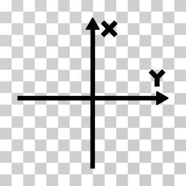 Kartezyen eksenleri vektör simgesi