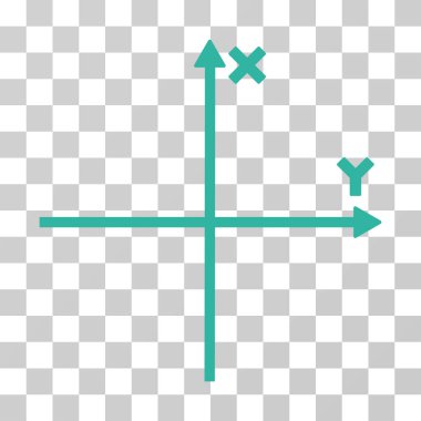 Kartezyen eksenleri vektör simgesi