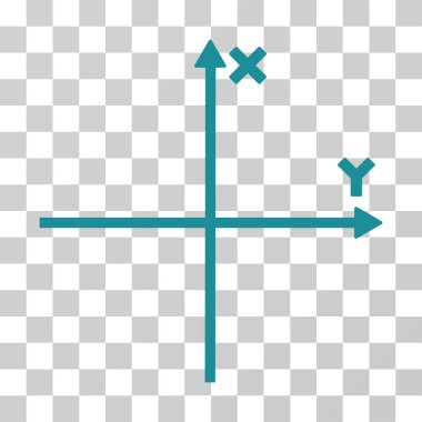 Kartezyen eksenleri vektör simgesi