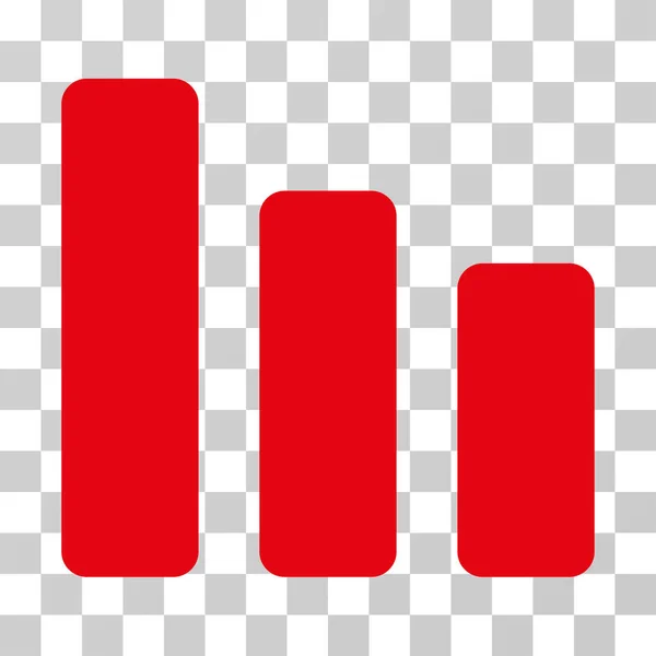 Pruhový graf pokles vektorové ikony