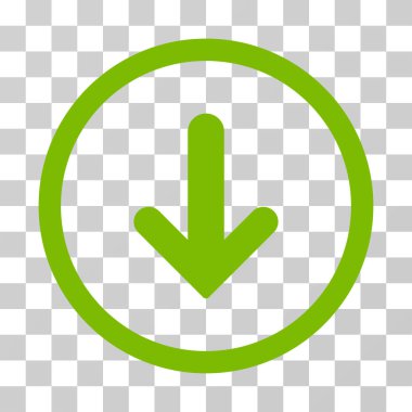 Yuvarlak vektör simgesi aşağı ok