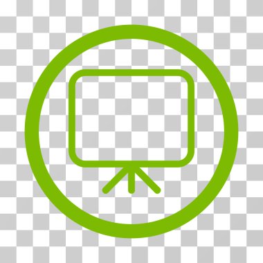 Sunum ekranı yuvarlak vektör simgesi