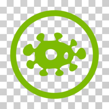 Virüs yuvarlak vektör simgesi