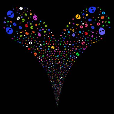 Alien yüz çift havai fişek akışı