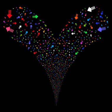 Ok işaretçisini çift havai fişek akışı