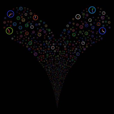 Saat çift havai fişek akışı