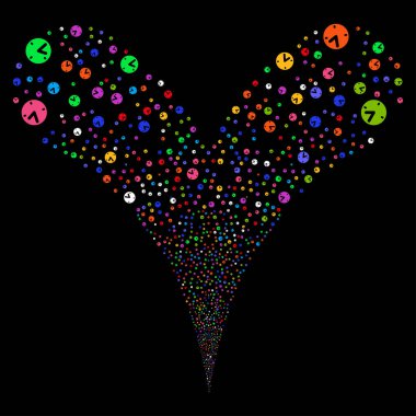 Saat çift havai fişek akışı