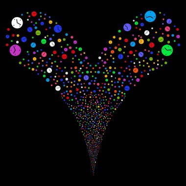 Saat çift havai fişek akışı