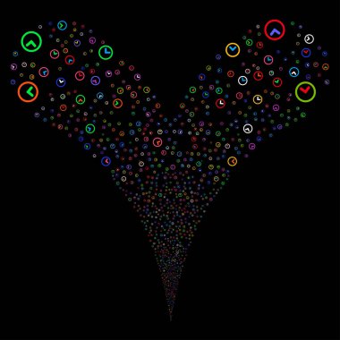 Saat çift havai fişek akışı