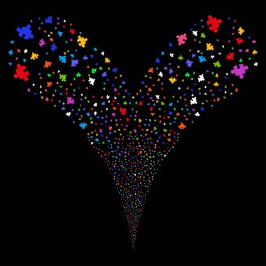 Bileşeni çift havai fişek akışı