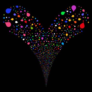 Açılan çift havai fişek akışı