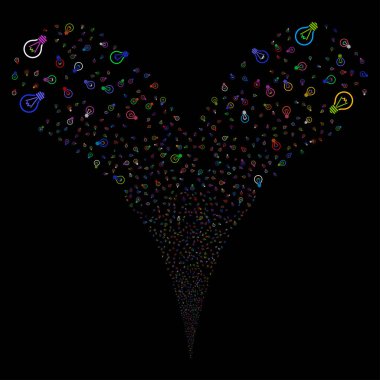 Elektrikli ampul çift havai fişek akışı