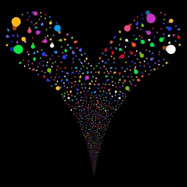 Elektrikli ampul çift havai fişek akışı