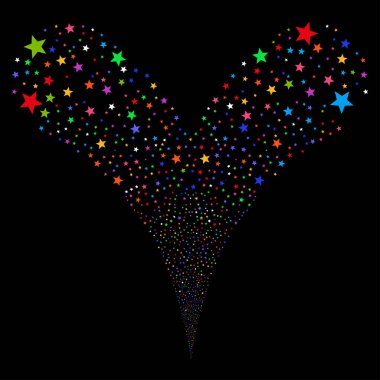 Havai fişek yıldızı çift havai fişek akışı