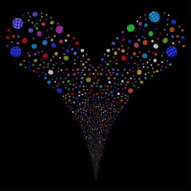 Küre çift havai fişek akışı