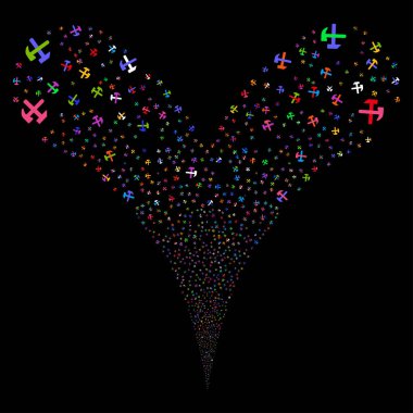 Çekiç çift havai fişek akışı