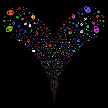 Kalp kilidi çift havai fişek akışı