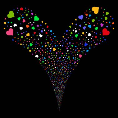 Kalp çift havai fişek akışı