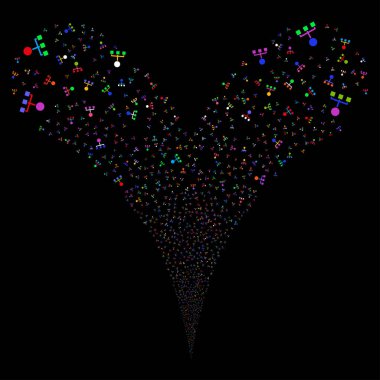 Hiyerarşi çift havai fişek akışı