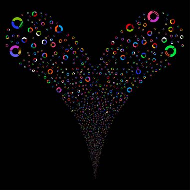 Pasta grafiği çift havai fişek akışı