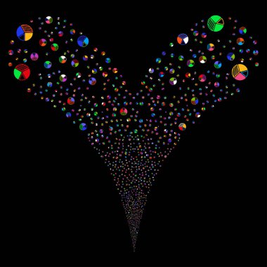 Pasta grafiği çift havai fişek akışı