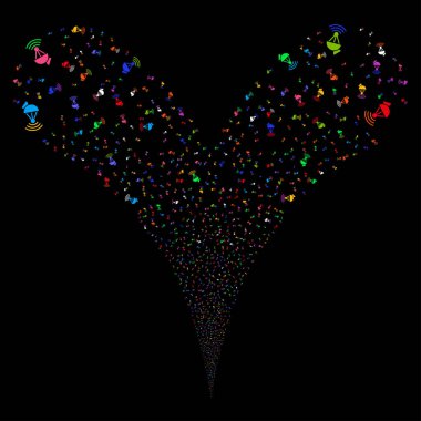 Radyo vericisi çift havai fişek akışı