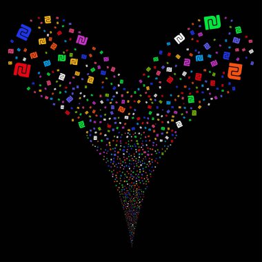 Şekel çift havai fişek akışı