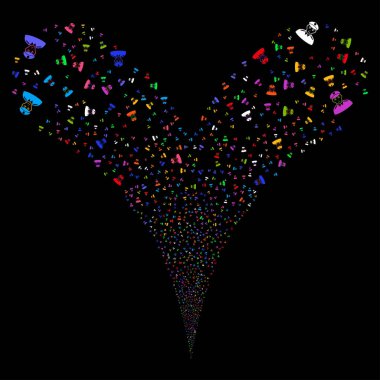 Asker çift havai fişek akışı