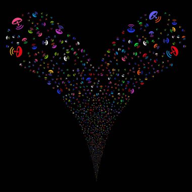 Alan anten çift havai fişek akışı