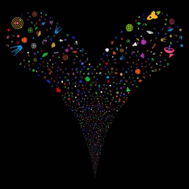 Alan teknoloji simge çift havai fişek akışı