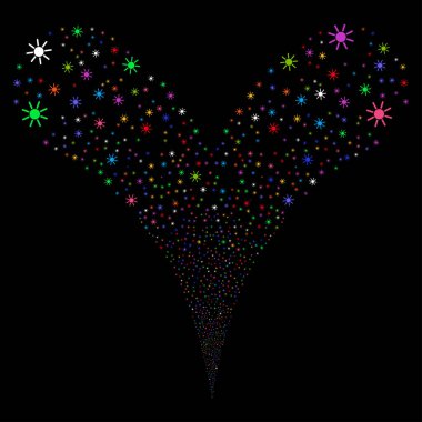 Güneş çift havai fişek akışı