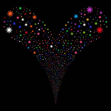 Güneş çift havai fişek akışı