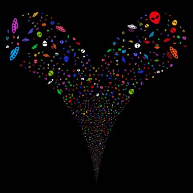 UFO simge çift havai fişek akışı