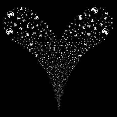 Araba çift havai fişek akışı