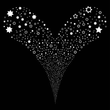 Dekorasyon yıldız çift havai fişek akışı