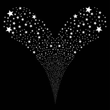 Havai fişek yıldızı çift havai fişek akışı