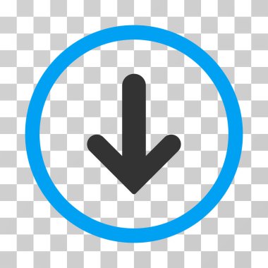 Yuvarlak vektör simgesi aşağı ok