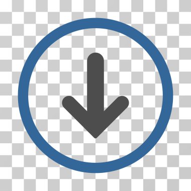 Yuvarlak vektör simgesi aşağı ok