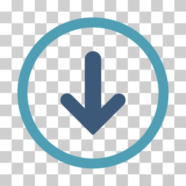 Yuvarlak vektör simgesi aşağı ok