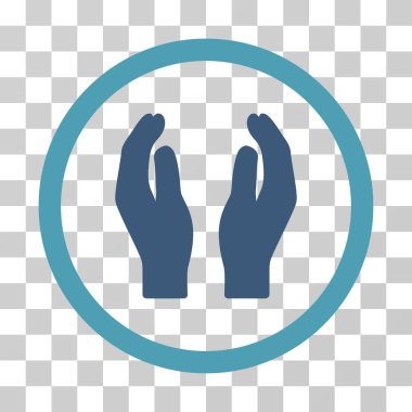 Bakım el yuvarlak vektör simgesi