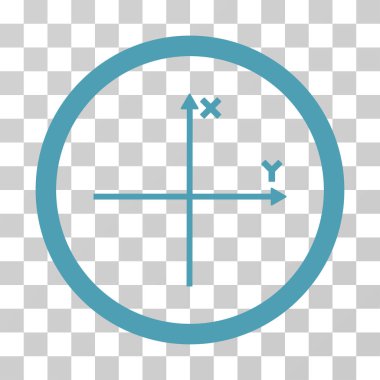 Koordinat ekseni yuvarlak vektör simgesi