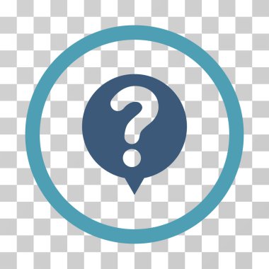 Durum sorgu yuvarlak vektör simgesi